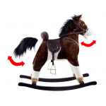 Hojdací koník Pony interaktívny 74 cm - tmavo-hnedý